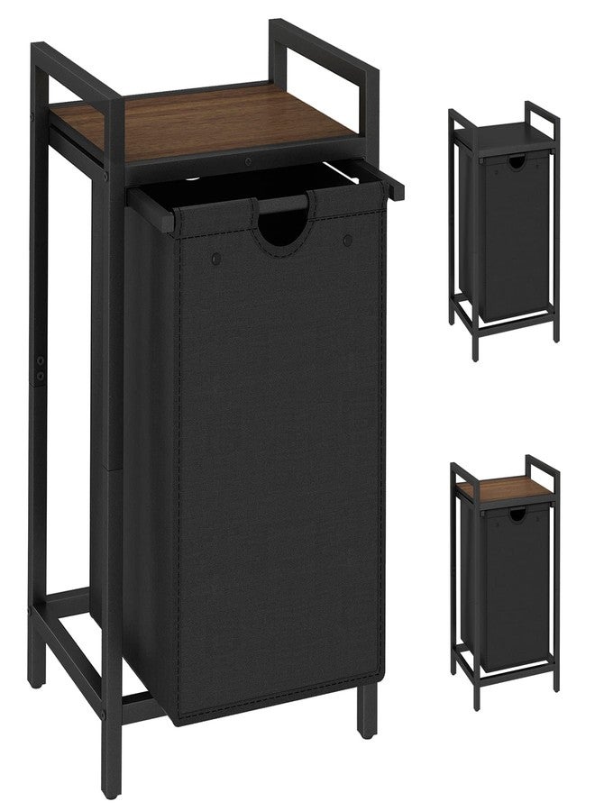 LAATOOREE Laundry Hamper, Two-Color Laundry Basket with Removable Laundry Bag and Top Shelf, Clothes Hamper for Samll Space,Laundry Room, Bedroom, Bathroom - Image 1